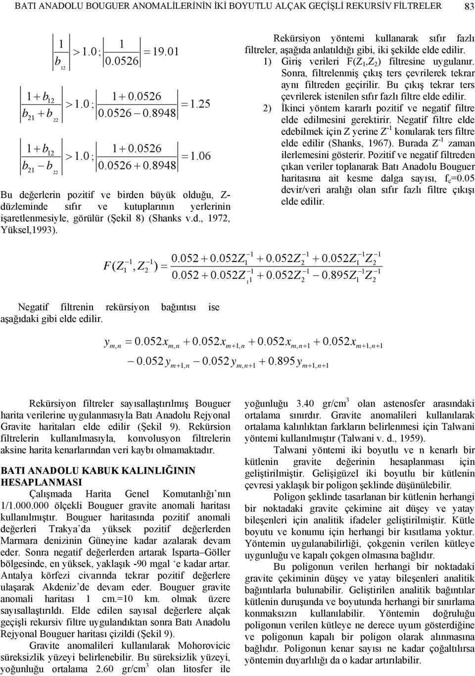 Rekürsio ötemi kullaarak sıfır fazlı filtreler, aşağıda alatıldığı gibi, iki şekilde elde edilir. ) Giriş verileri F(Z,Z ) filtresie ugulaır.