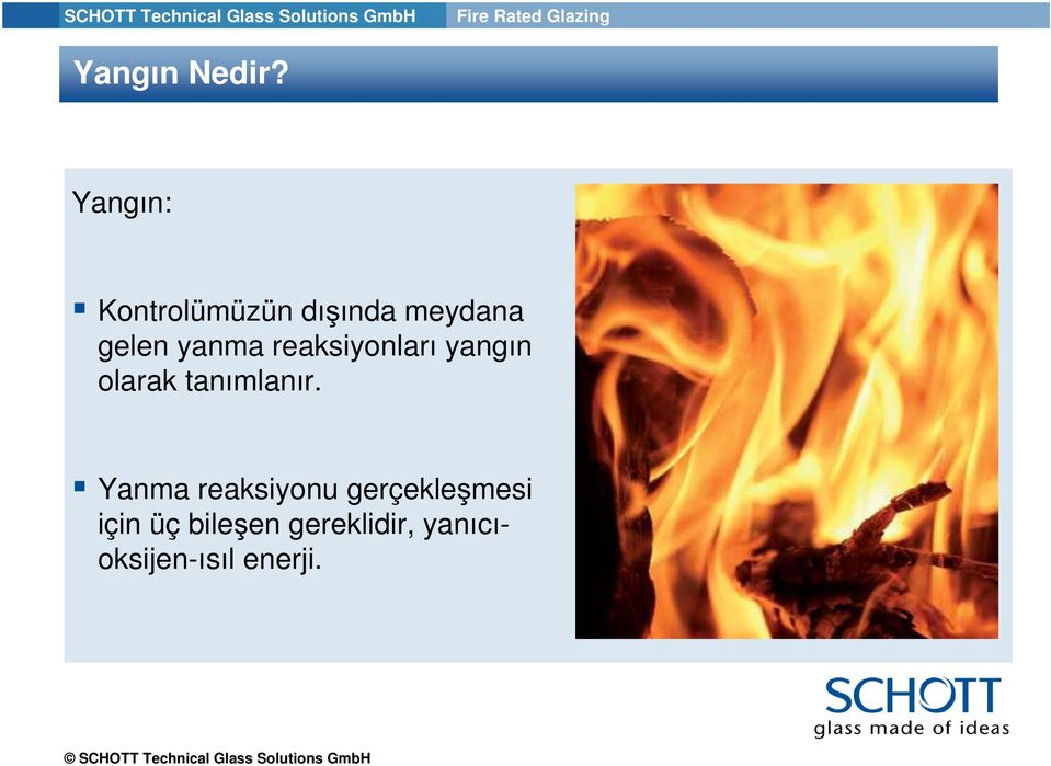 yanma reaksiyonları yangın olarak tanımlanır.