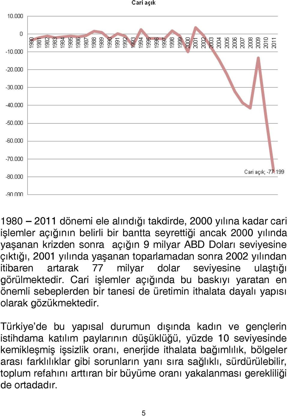 Cari işlemler açığında bu baskıyı yaratan en önemli sebeplerden bir tanesi de üretimin ithalata dayalı yapısı olarak gözükmektedir.