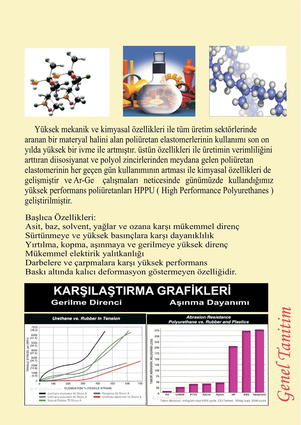 geliþmiþtir ve Ar-Ge çalýþmalarý neticesinde günümüzde kullandýðýmýz yüksek performans poliüretanlarý HPPU ( High Performance Polyurethanes ) geliþtirilmiþtir.