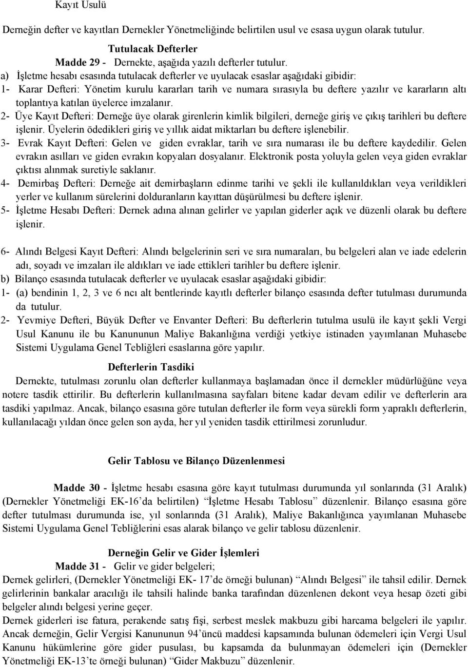 toplantıya katılan üyelerce imzalanır. 2- Üye Kayıt Defteri: Derneğe üye olarak girenlerin kimlik bilgileri, derneğe giriş ve çıkış tarihleri bu deftere işlenir.