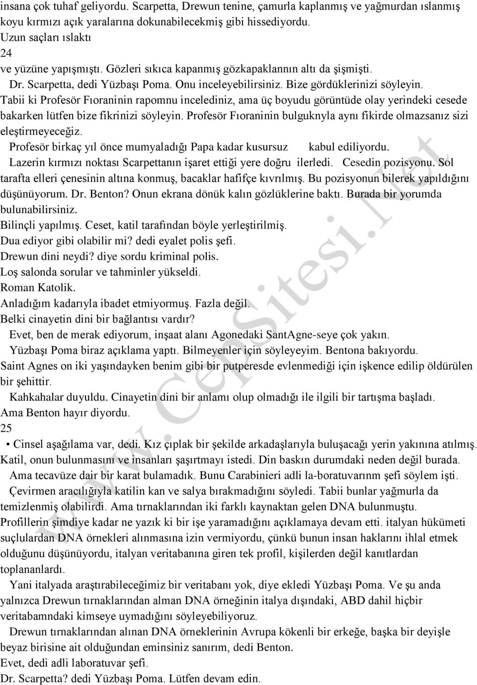 Tabii ki Profesör Fıoraninin rapomnu incelediniz, ama üç boyudu görüntüde olay yerindeki cesede bakarken lütfen bize fikrinizi söyleyin.