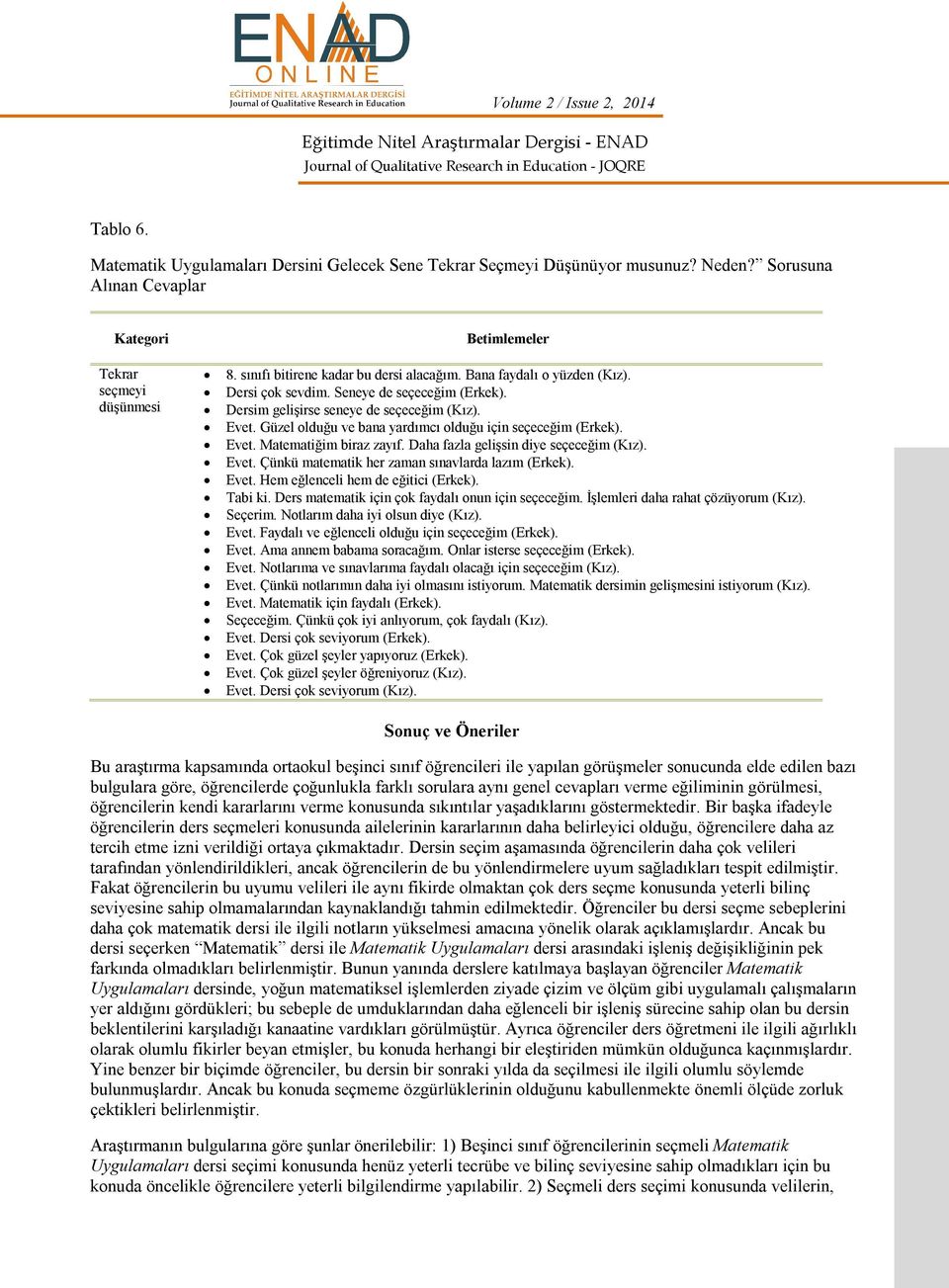 Güzel olduğu ve bana yardımcı olduğu için seçeceğim (Erkek). Evet. Matematiğim biraz zayıf. Daha fazla gelişsin diye seçeceğim (Kız). Evet. Çünkü matematik her zaman sınavlarda lazım (Erkek). Evet. Hem eğlenceli hem de eğitici (Erkek).