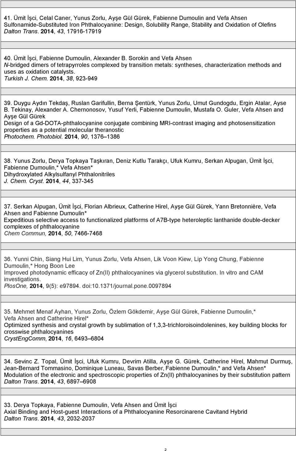 Sorokin and Vefa Ahsen N-bridged dimers of tetrapyrroles complexed by transition metals: syntheses, characterization methods and uses as oxidation catalysts. Turkish J. Chem. 2014, 38, 923-949 39.