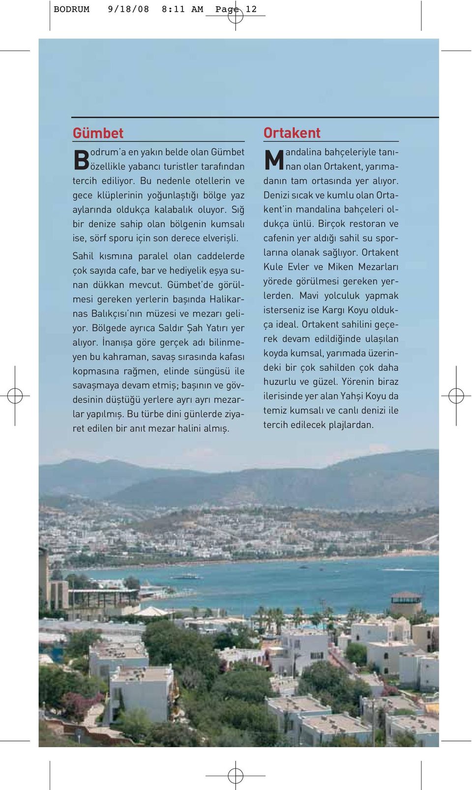 Sahil k sm na paralel olan caddelerde çok say da cafe, bar ve hediyelik eflya sunan dükkan mevcut. Gümbet de görülmesi gereken yerlerin bafl nda Halikarnas Bal kç s n n müzesi ve mezar geliyor.