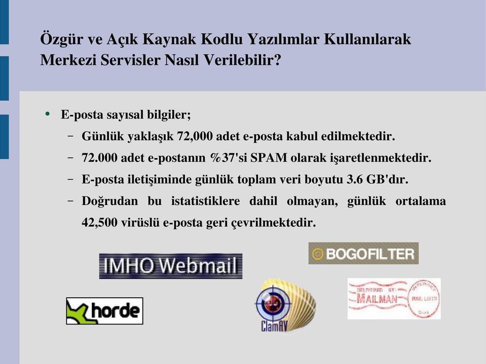 E-posta iletişiminde günlük toplam veri boyutu 3.6 GB'dır.