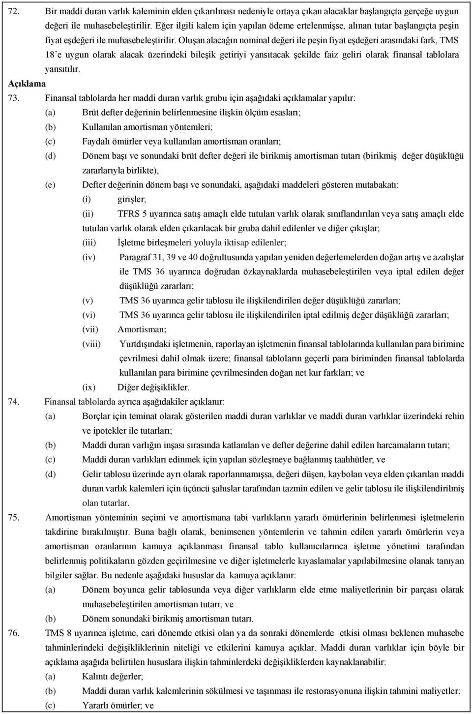 Oluşan alacağın nominal değeri ile peşin fiyat eşdeğeri arasındaki fark, TMS 18 e uygun olarak alacak üzerindeki bileşik getiriyi yansıtacak şekilde faiz geliri olarak finansal tablolara yansıtılır.