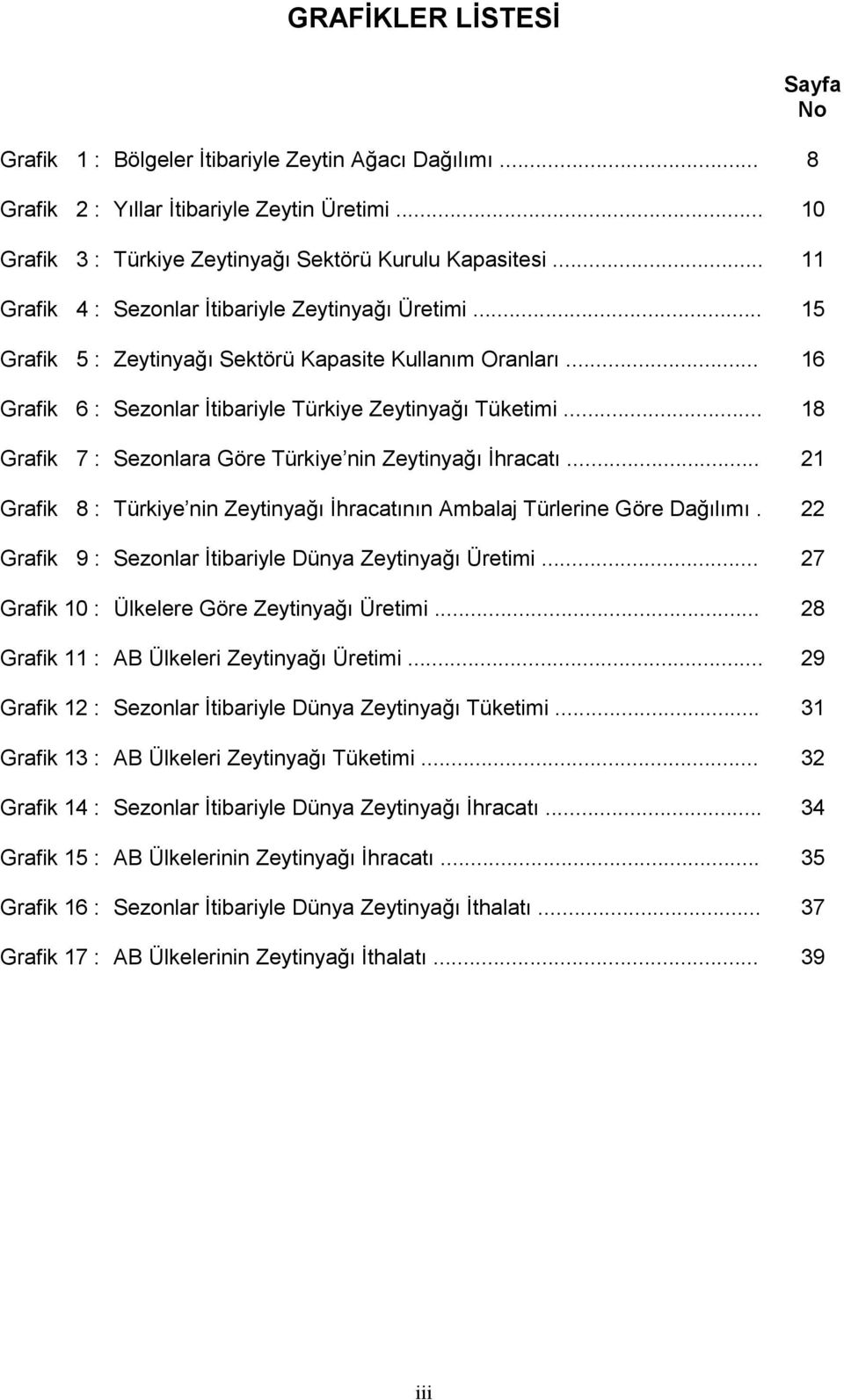 .. 18 Grafik 7 : Sezonlara Göre Türkiye nin Zeytinyağı İhracatı... 21 Grafik 8 : Türkiye nin Zeytinyağı İhracatının Ambalaj Türlerine Göre Dağılımı.