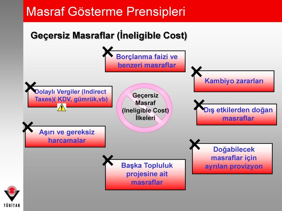 harcamalar Geçersiz Masraf (Ineligible Cost) Ġlkeleri BaĢka Topluluk projesine ait