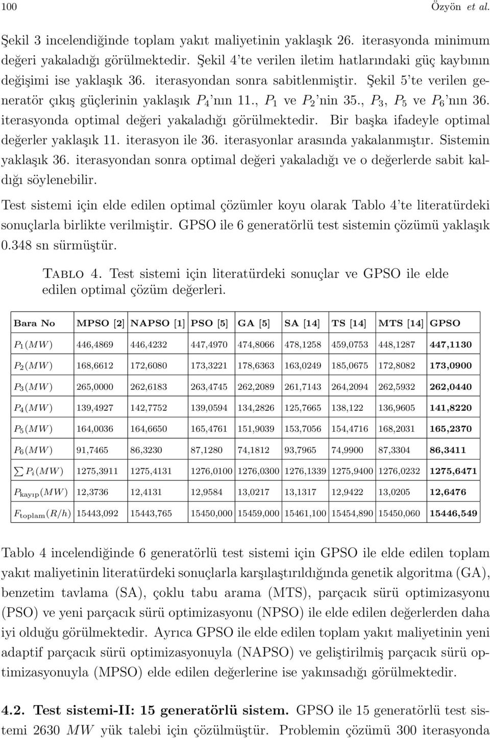 , P 3, P 5 ve P 6 nın 36. iterasyonda optimal değeri yakaladığı görülmektedir. Bir başka ifadeyle optimal değerler yaklaşık 11. iterasyon ile 36. iterasyonlar arasında yakalanmıştır.