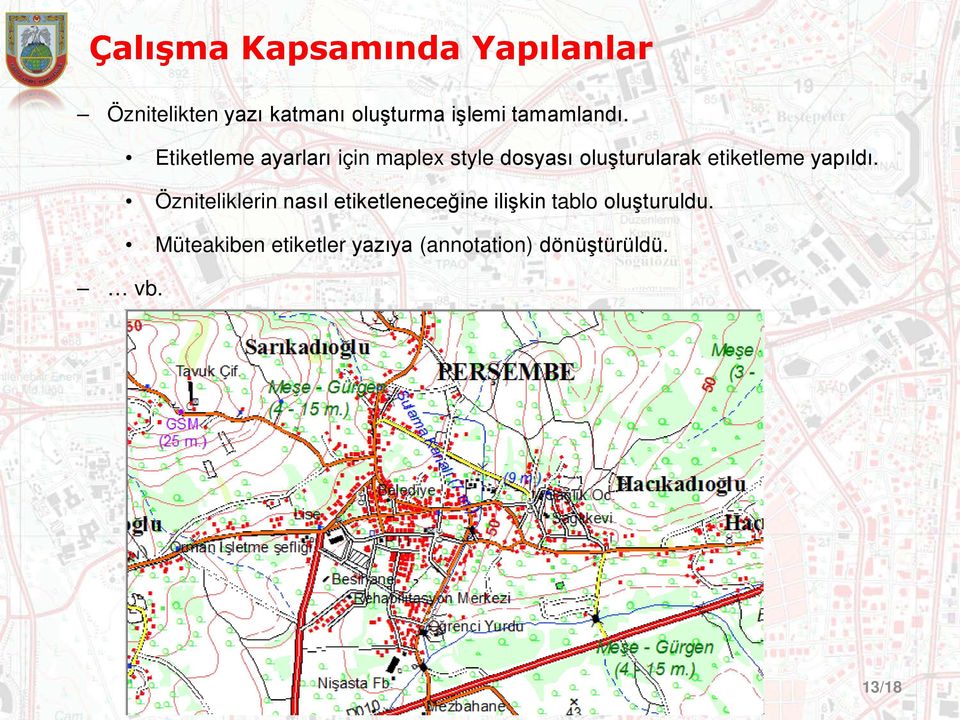 Etiketleme ayarları için maplex style dosyası oluşturularak etiketleme