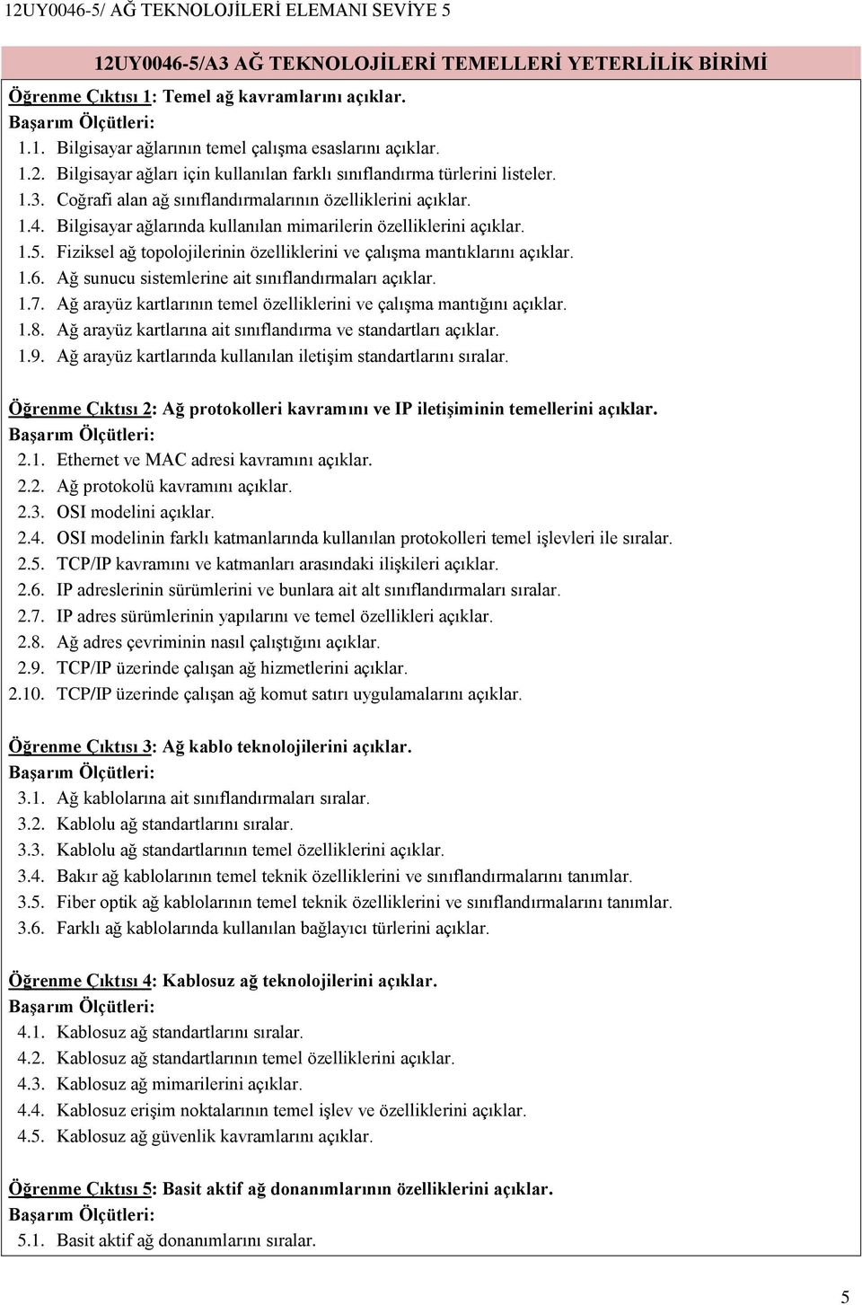 Fiziksel ağ topolojilerinin özelliklerini ve çalışma mantıklarını açıklar. 1.6. Ağ sunucu sistemlerine ait sınıflandırmaları açıklar. 1.7.