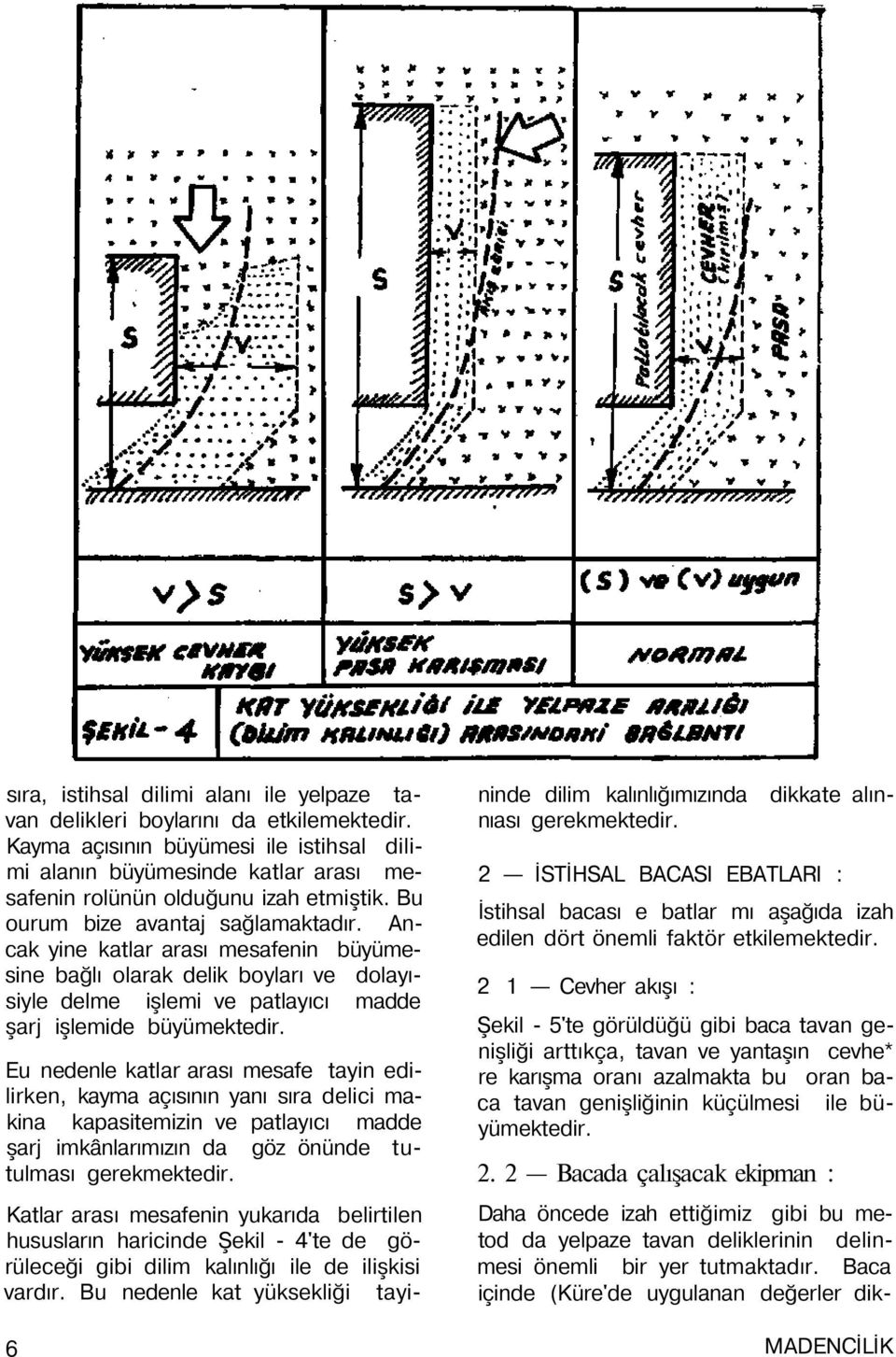 Ancak yine katlar arası mesafenin büyümesine bağlı olarak delik boyları ve dolayısiyle delme işlemi ve patlayıcı madde şarj işlemide büyümektedir.