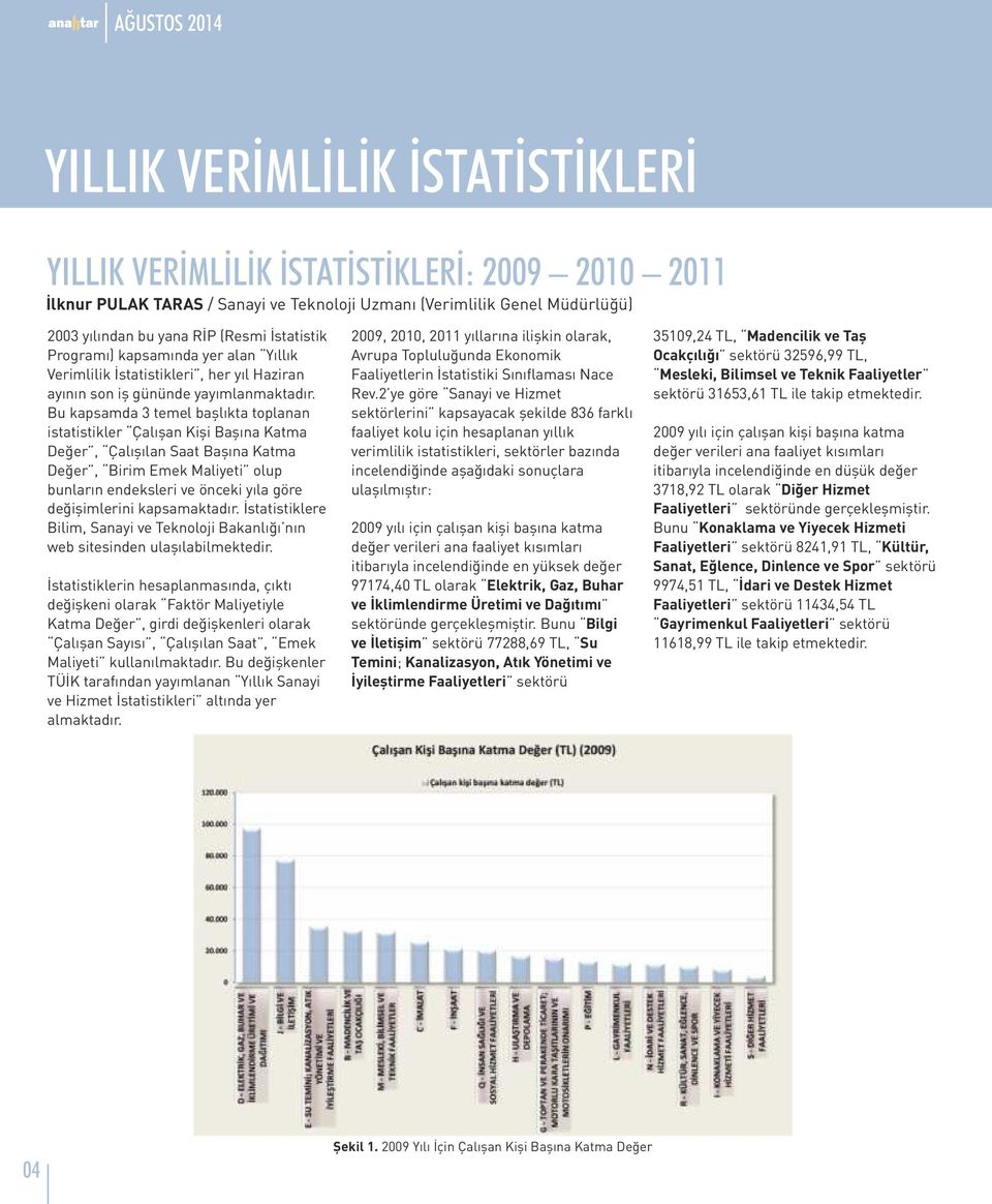 Bu kapsamda 3 temel başlıkta toplanan istatistikler Çalışan Kişi Başına Katma Değer, Çalışılan Saat Başına Katma Değer, Birim Emek Maliyeti olup bunların endeksleri ve önceki yıla göre değişimlerini