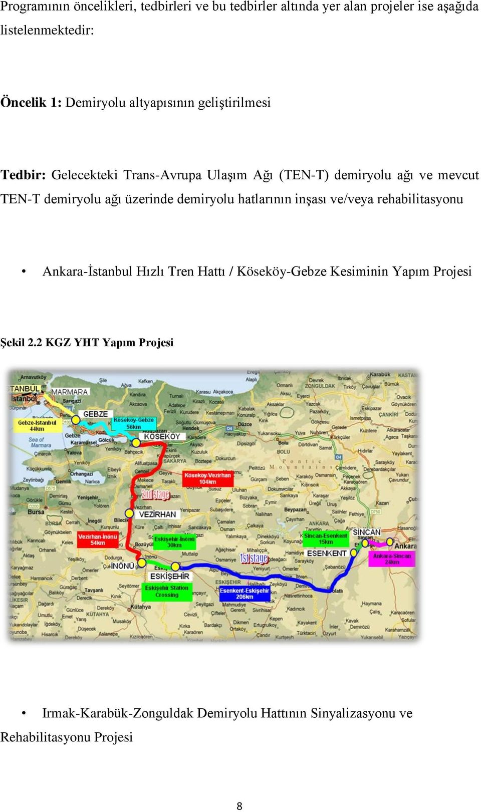 demiryolu ağı üzerinde demiryolu hatlarının inşası ve/veya rehabilitasyonu Ankara-İstanbul Hızlı Tren Hattı / Köseköy-Gebze