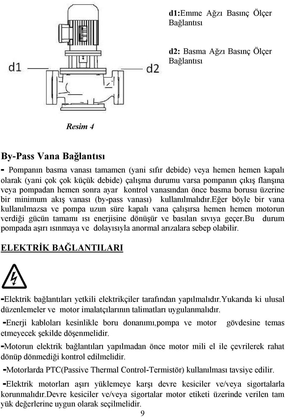 eğer böyle bir vana kullanılmazsa ve pompa uzun süre kapalı vana çalışırsa hemen hemen motorun verdiği gücün tamamı ısı enerjisine dönüşür ve basılan sıvıya geçer.