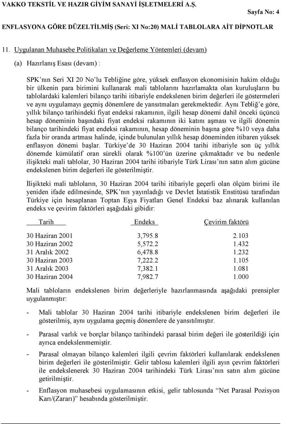 birimini kullanarak mali tablolarını hazırlamakta olan kuruluşların bu tablolardaki kalemleri bilanço tarihi itibariyle endekslenen birim değerleri ile göstermeleri ve aynı uygulamayı geçmiş