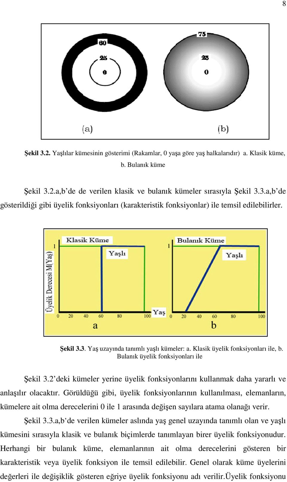 2 deki kümeler yerine üyelik fonksiyonlarını kullanmak daha yararlı ve anlaşılır olacaktır.