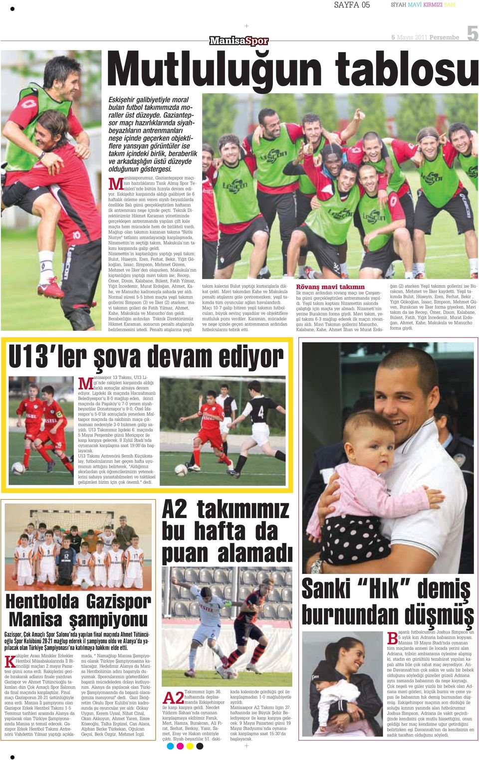 göstergesi. M anisasporumuz, Gaziantepspor maç - n n haz rl klar n Tar k Alm fl Spor Tesisleri nde bütün h z yla devam ediyor.