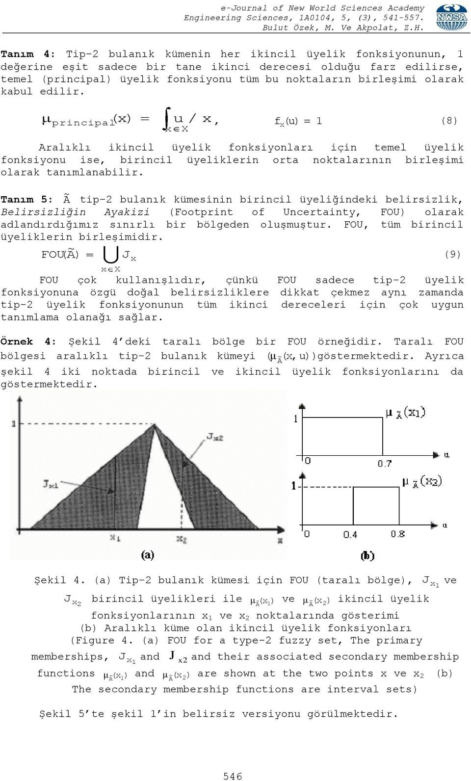 pncpal( ) /, f () (8) Aalıklı kncl üyelk fonksyonlaı çn temel üyelk fonksyon se, bncl üyelklen ota noktalaının bleşm olaak tanımlanabl.