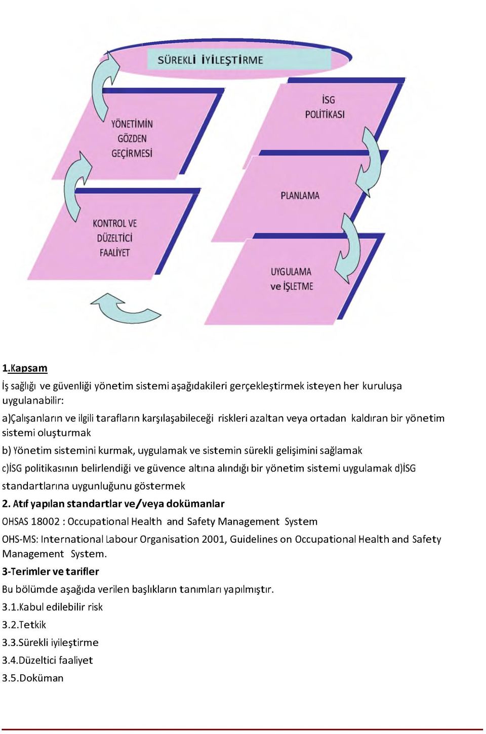 yönetim sistem i uygulamak d)isg standartlarına uygunluğunu gö sterm ek 2.