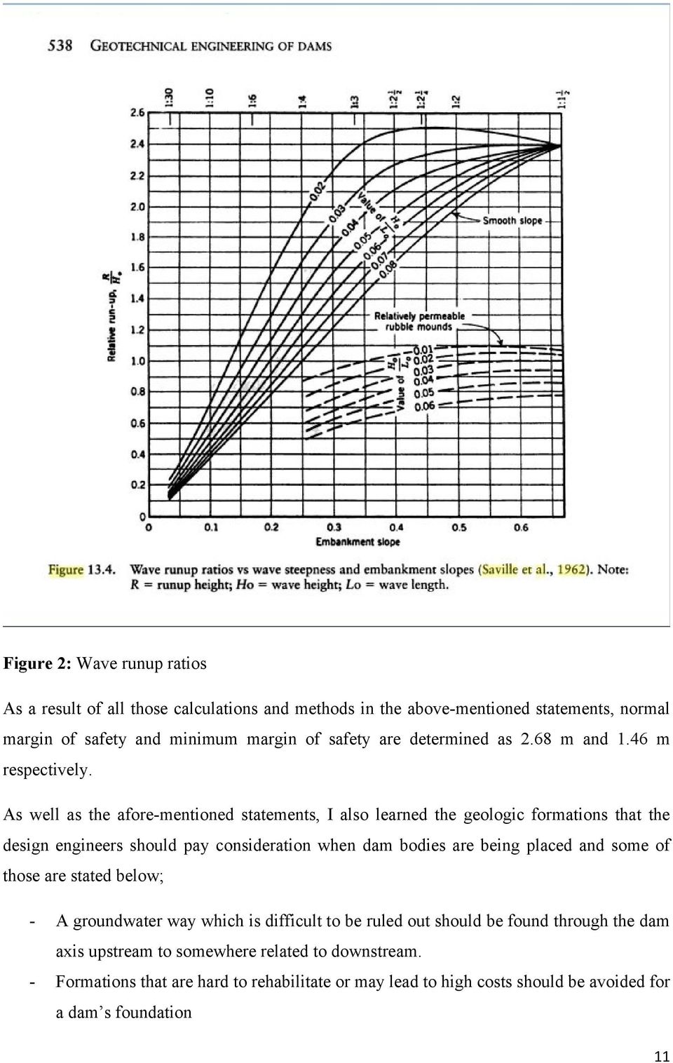 As well as the afore-mentioned statements, I also learned the geologic formations that the design engineers should pay consideration when dam bodies are being placed