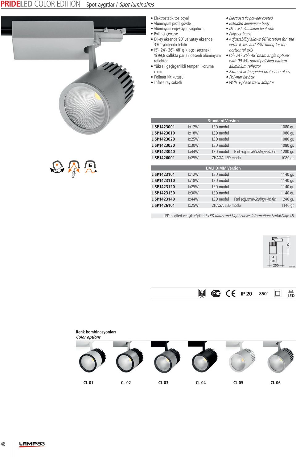 adaptor L SP1423001 1x12W modul 1080 gr. L SP1423010 1x18W modul 1080 gr. L SP1423020 1x25W modul 1080 gr. L SP1423030 1x30W modul 1080 gr.