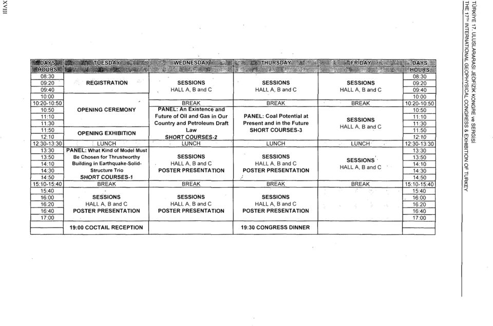 TUESDAY REGISTRATION OPENING CEREMONY OPENING EXHIBITION ; LUNCH PANEL: What Kind of Model Must Be Chosen for Thrustworthy Building in Earthquake-Solid- Structure Trio SHORT COURSES-1 BREAK SESSIONS