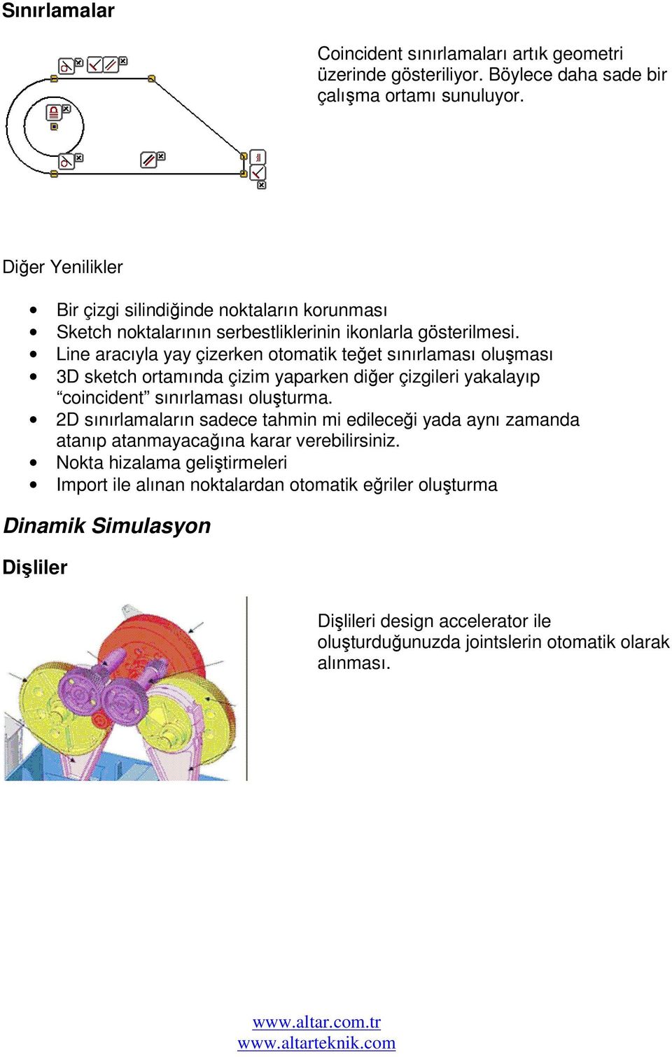 Line aracıyla yay çizerken otomatik teğet sınırlaması oluşması 3D sketch ortamında çizim yaparken diğer çizgileri yakalayıp coincident sınırlaması oluşturma.