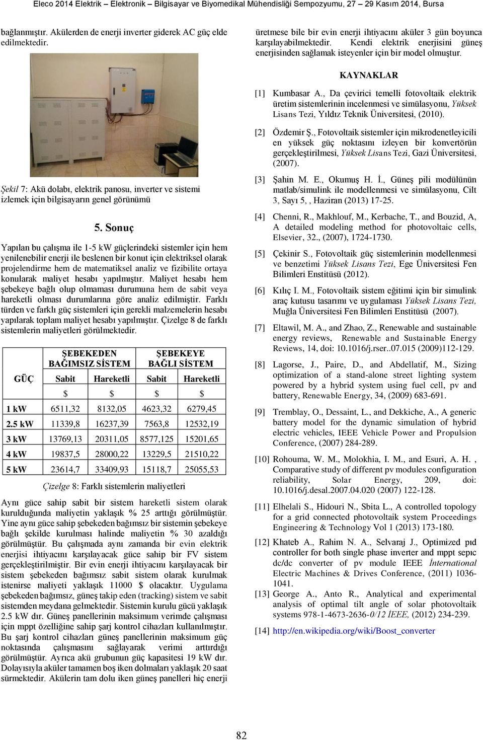 , Da çevirici temelli fotovoltaik elektrik üretim sistemlerinin incelenmesi ve simülasyonu, Yüksek Lisans Tezi, Yıldız Teknik Üniversitesi, (2010).