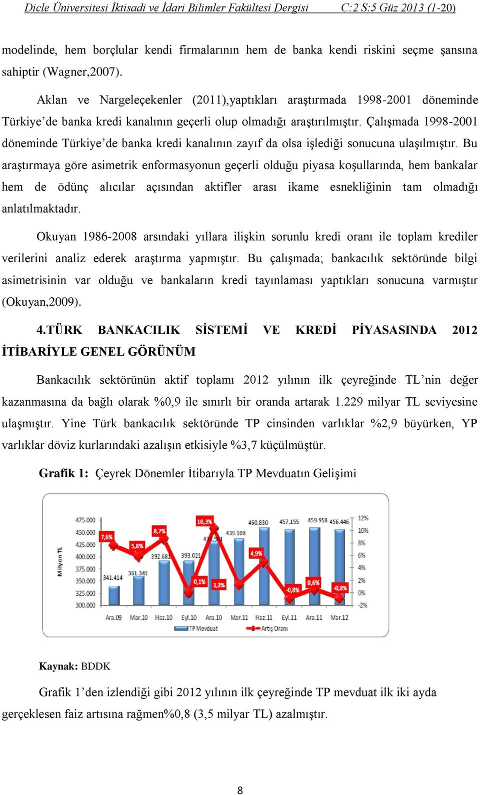 Çalışmada 1998-2001 döneminde Türkiye de banka kredi kanalının zayıf da olsa işlediği sonucuna ulaşılmıştır.