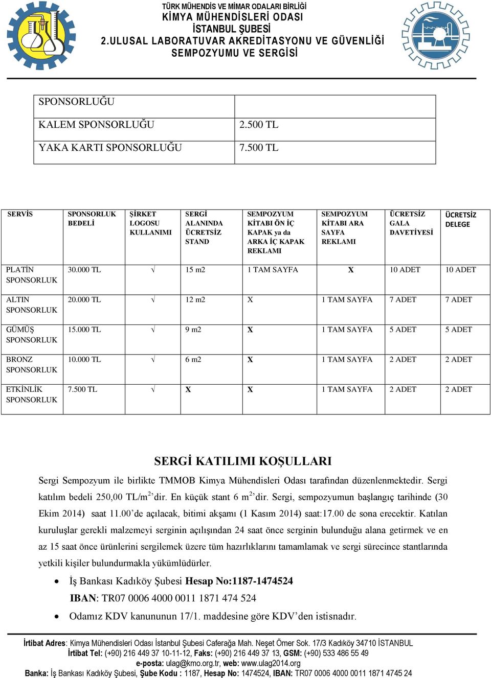 ALTIN GÜMÜġ BRONZ ETKĠNLĠK 30.000 TL 15 m2 1 TAM SAYFA X 10 ADET 10 ADET 20.000 TL 12 m2 X 1 TAM SAYFA 7 ADET 7 ADET 15.000 TL 9 m2 X 1 TAM SAYFA 5 ADET 5 ADET 10.