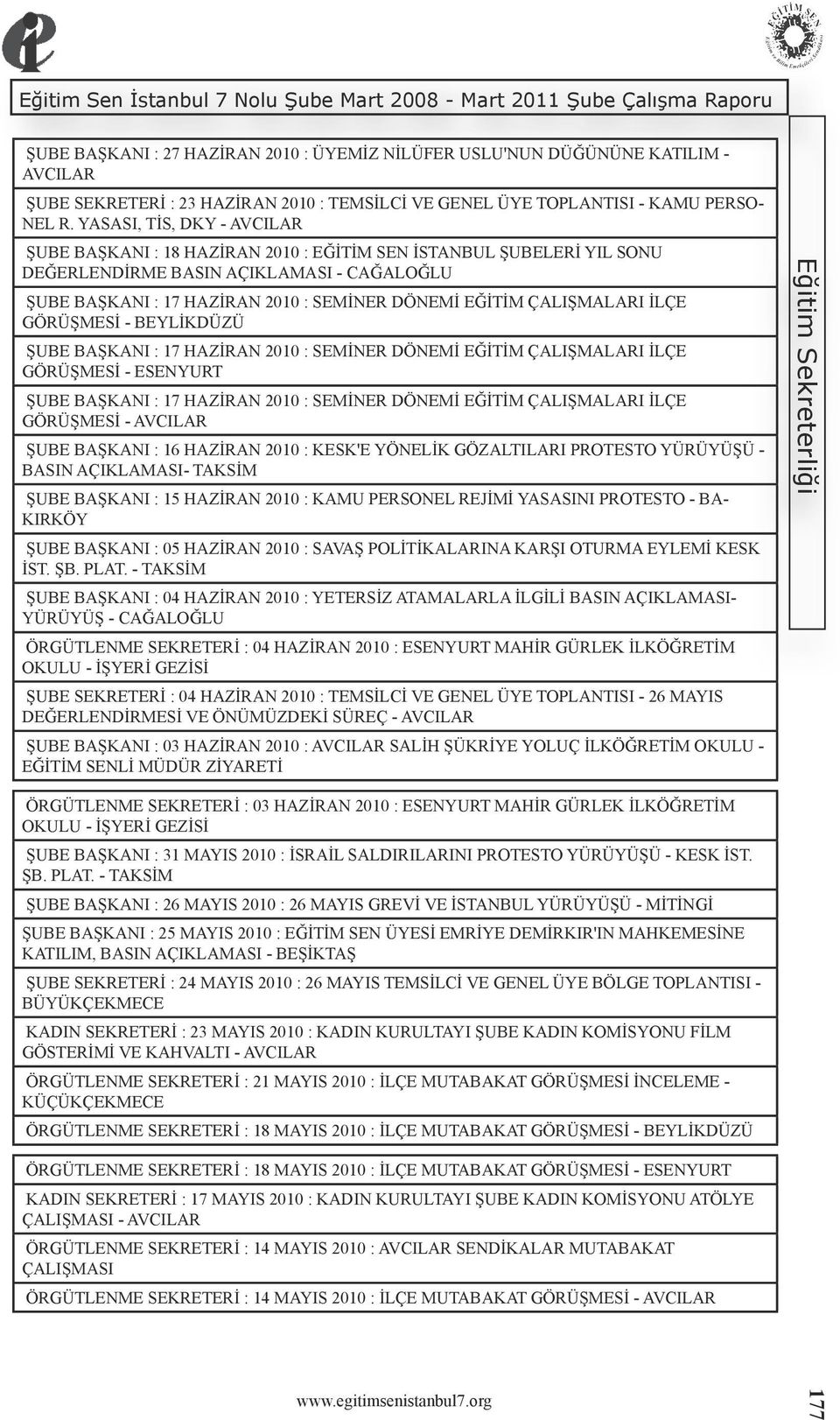 ÇALIŞMALARI İLÇE GÖRÜŞMESİ - BEYLİKDÜZÜ ŞUBE BAŞKANI : 17 HAZİRAN 2010 : SEMİNER DÖNEMİ EĞİTİM ÇALIŞMALARI İLÇE GÖRÜŞMESİ - ESENYURT ŞUBE BAŞKANI : 17 HAZİRAN 2010 : SEMİNER DÖNEMİ EĞİTİM ÇALIŞMALARI