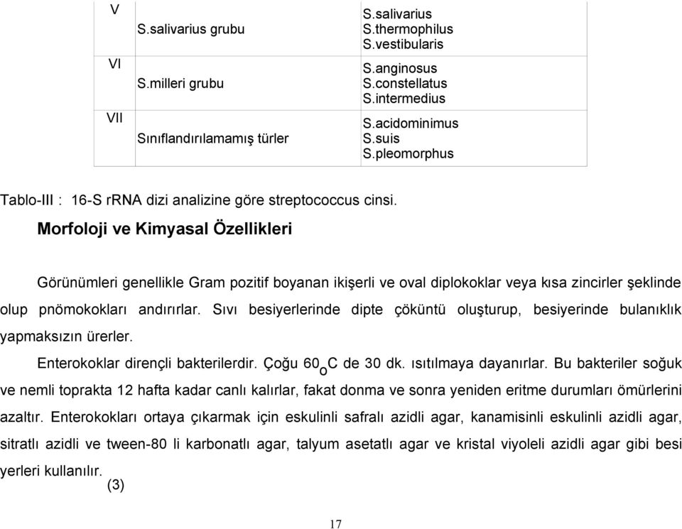 Morfoloji ve Kimyasal Özellikleri Görünümleri genellikle Gram pozitif boyanan ikişerli ve oval diplokoklar veya kısa zincirler şeklinde olup pnömokokları andırırlar.