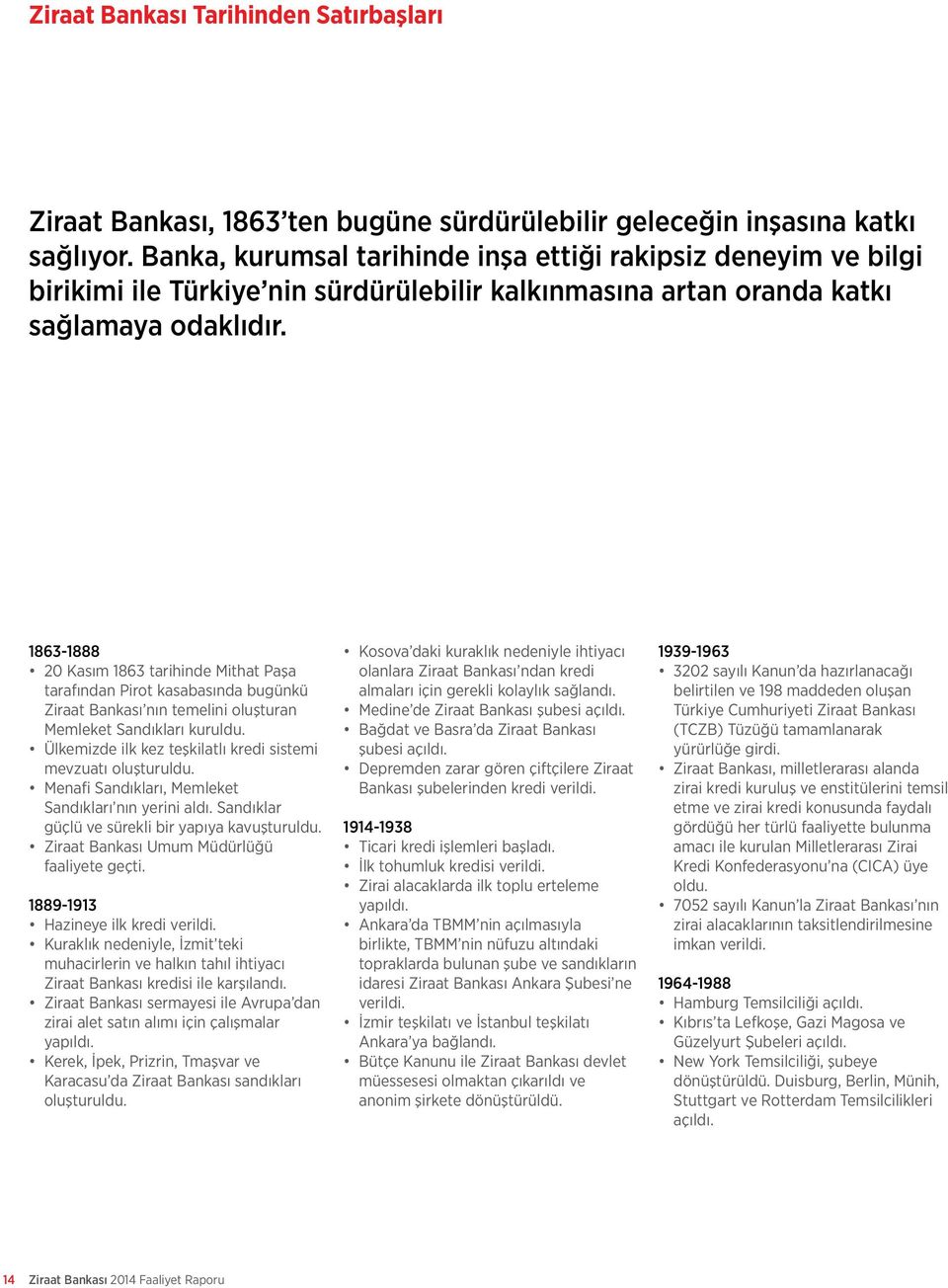 1863-1888 20 Kasım 1863 tarihinde Mithat Paşa tarafından Pirot kasabasında bugünkü Ziraat Bankası nın temelini oluşturan Memleket Sandıkları kuruldu.