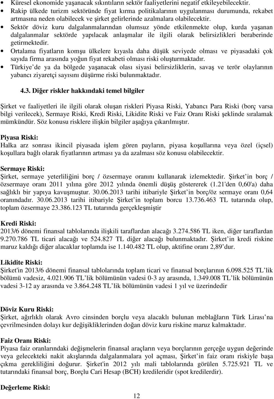 Sektör döviz kuru dalgalanmalarından olumsuz yönde etkilenmekte olup, kurda yaşanan dalgalanmalar sektörde yapılacak anlaşmalar ile ilgili olarak belirsizlikleri beraberinde getirmektedir.