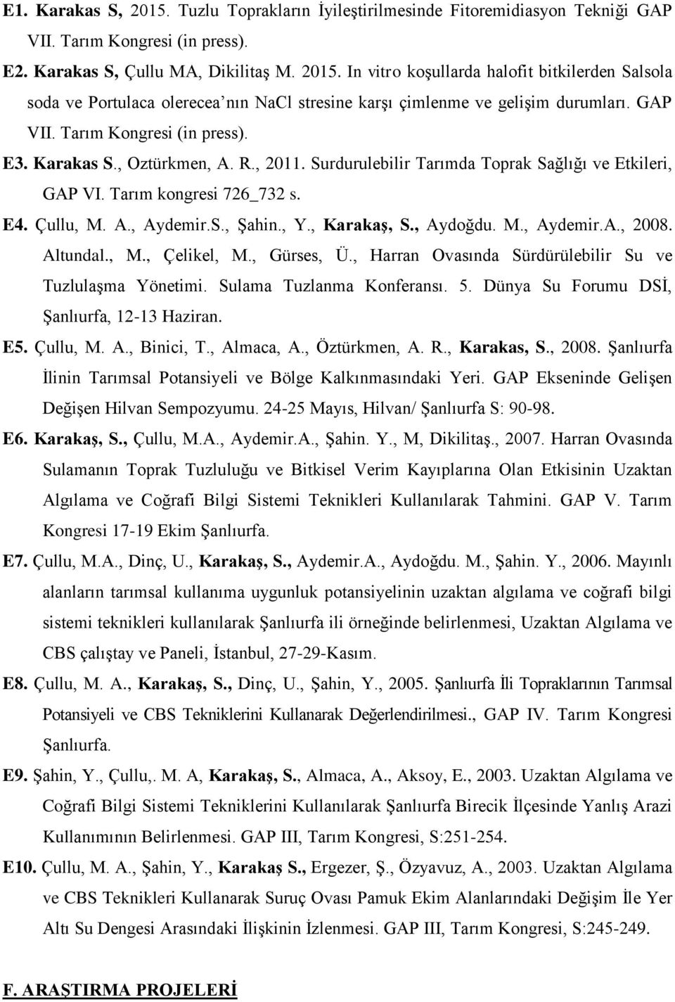 , Y., Karakaş, S., Aydoğdu. M., Aydemir.A., 2008. Altundal., M., Çelikel, M., Gürses, Ü., Harran Ovasında Sürdürülebilir Su ve TuzlulaĢma Yönetimi. Sulama Tuzlanma Konferansı. 5.