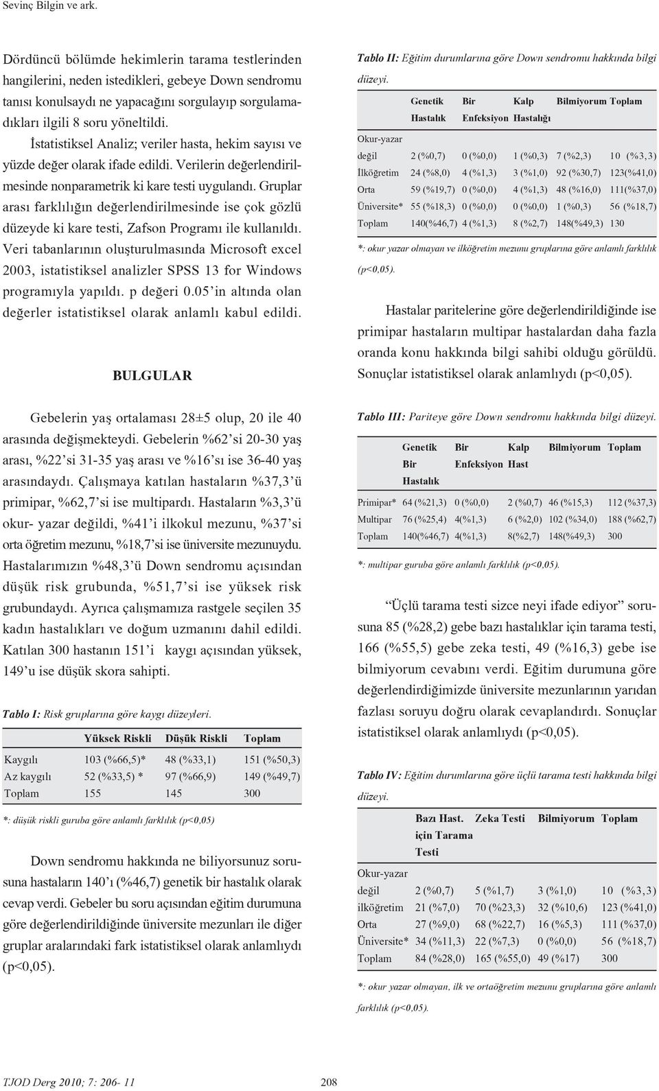 statistiksel Analiz; veriler hasta, hekim say s ve yüzde de er olarak ifade edildi. Verilerin de erlendirilmesinde nonparametrik ki kare testi uyguland.