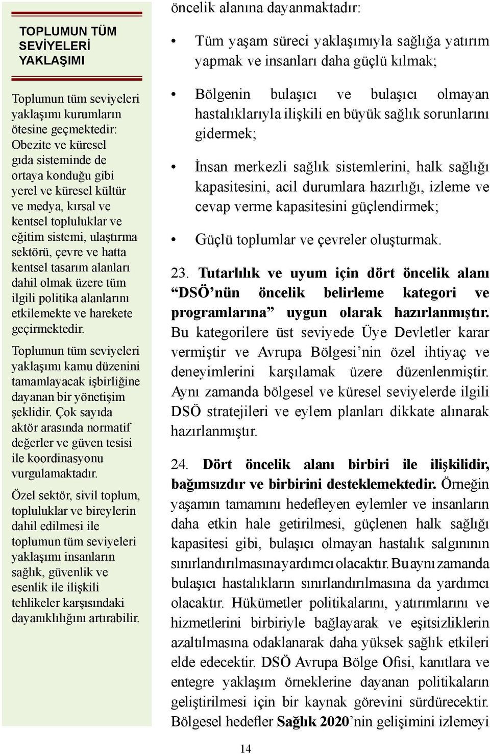 Toplumun tüm seviyeleri yaklaşımı kamu düzenini tamamlayacak işbirliğine dayanan bir yönetişim şeklidir. Çok sayıda aktör arasında normatif değerler ve güven tesisi ile koordinasyonu vurgulamaktadır.