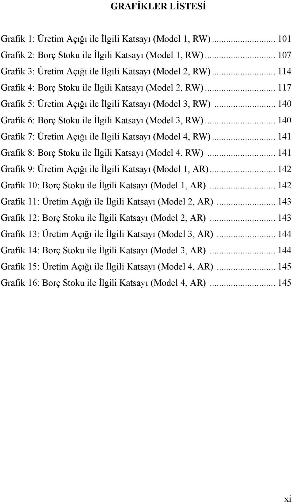 .. 140 Grafik 7: Üretim Açığı ile İlgili Katsayı (Model 4, RW)... 141 Grafik 8: Borç Stoku ile İlgili Katsayı (Model 4, RW)... 141 Grafik 9: Üretim Açığı ile İlgili Katsayı (Model 1, AR).