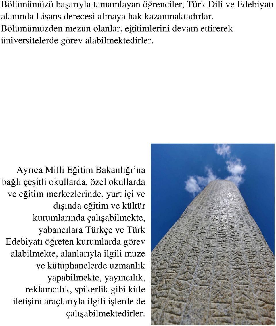 Ayrıca Milli Eğitim Bakanlığı na bağlı çeşitli okullarda, özel okullarda ve eğitim merkezlerinde, yurt içi ve dışında eğitim ve kültür kurumlarında