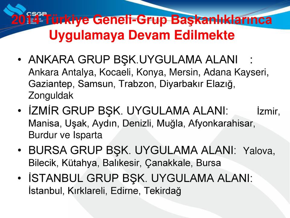 Zonguldak İZMİR GRUP BŞK.