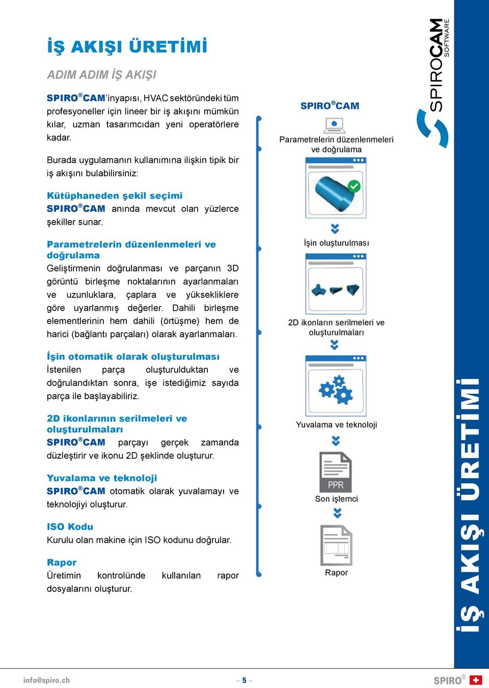 Parametrelerin düzenlenmeleri ve doğrulama Geliştirmenin doğrulanması ve parçanın 3D görüntü birleşme noktalarının ayarlanmaları ve uzunluklara, çaplara ve yüksekliklere göre uyarlanmış değerler.