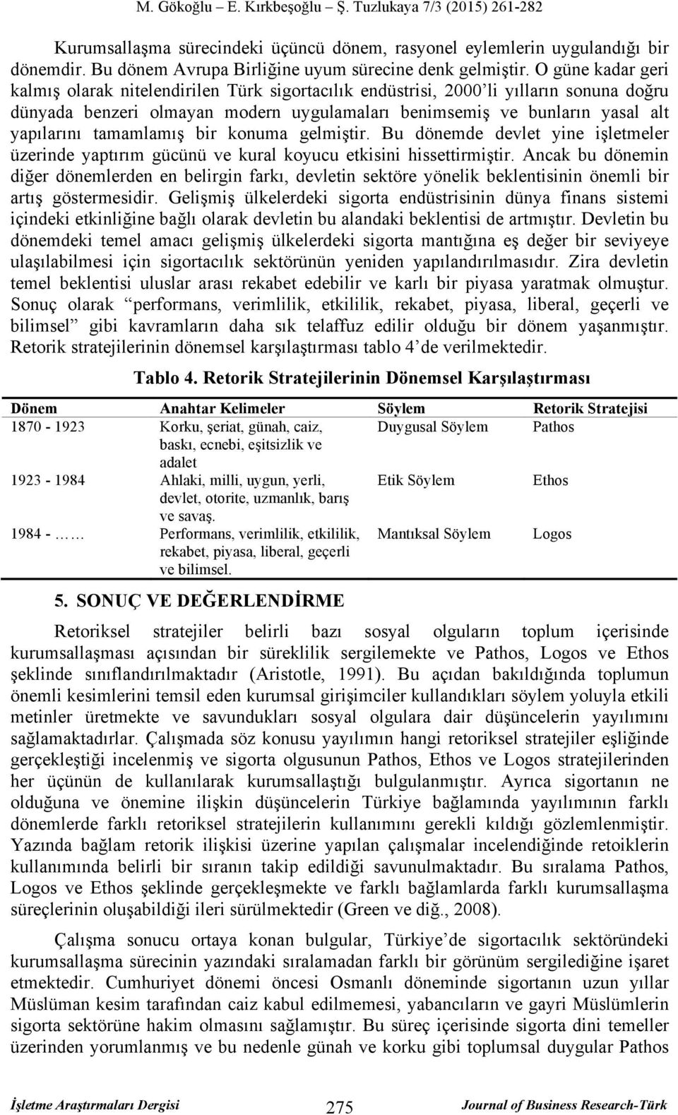 tamamlamış bir konuma gelmiştir. Bu dönemde devlet yine işletmeler üzerinde yaptırım gücünü ve kural koyucu etkisini hissettirmiştir.