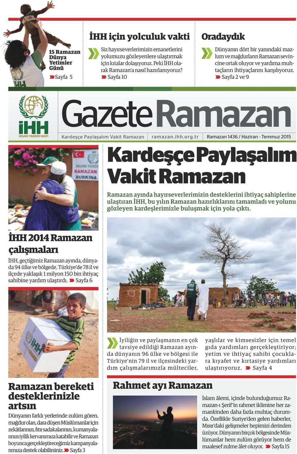 Sayfa 2 ve 9 Gazete Ramazan Kardeşçe Paylaşalım Vakit Ramazan ramazan.ihh.org.