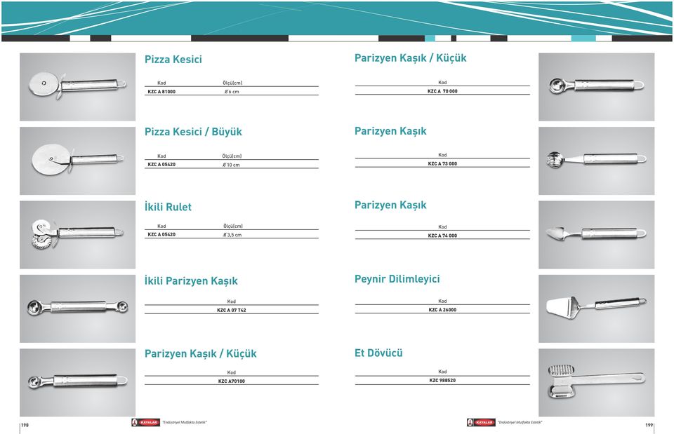 Parizyen Kaşık KZC A 05420 Ölçü(cm) 0 3,5 cm KZC A 74 000 İkili Parizyen Kaşık Peynir