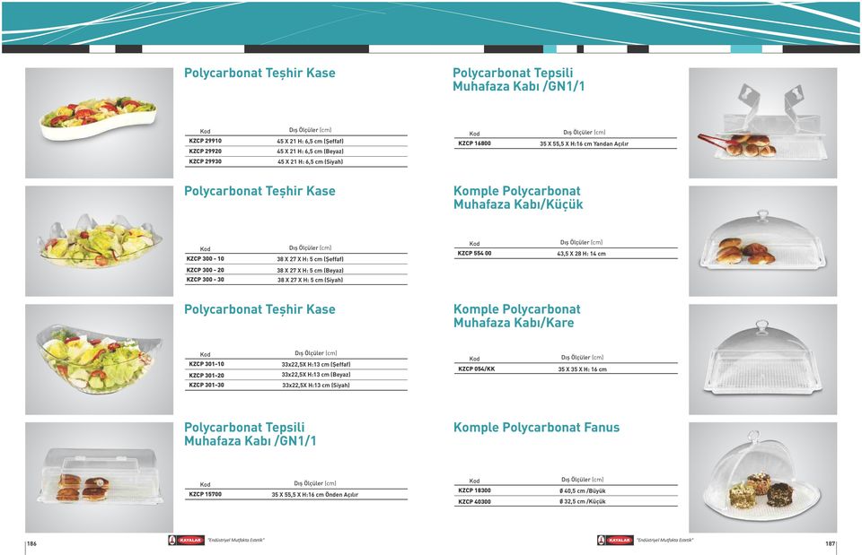 cm (Beyaz) 38 X 27 X H: 5 cm (Siyah) Polycarbonat Teşhir Kase Komple Polycarbonat Muhafaza Kabı/Kare KZCP 301-10 KZCP 301-20 KZCP 301-30 33x22,5X H:13 cm (Şeffaf) 33x22,5X H:13 cm (Beyaz) 33x22,5X