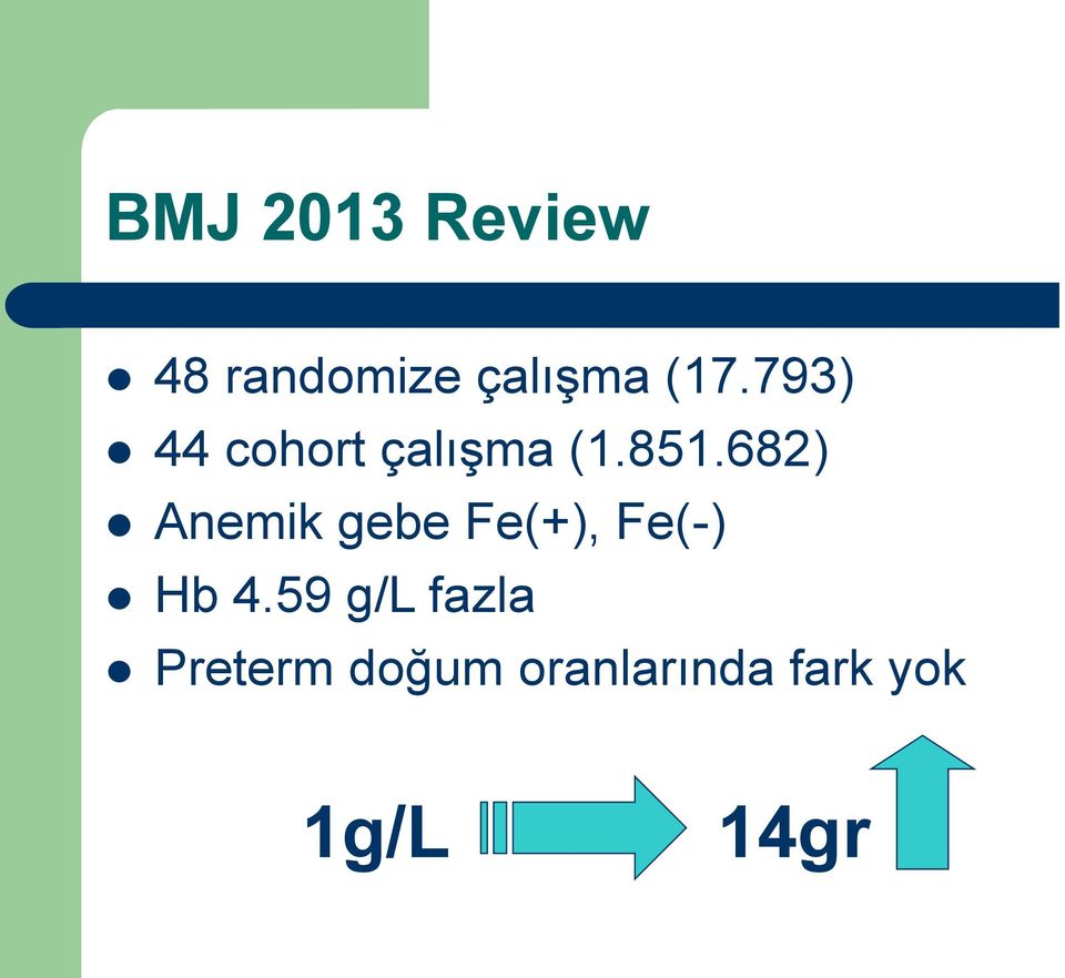 682) Anemik gebe Fe(+), Fe(-) Hb 4.