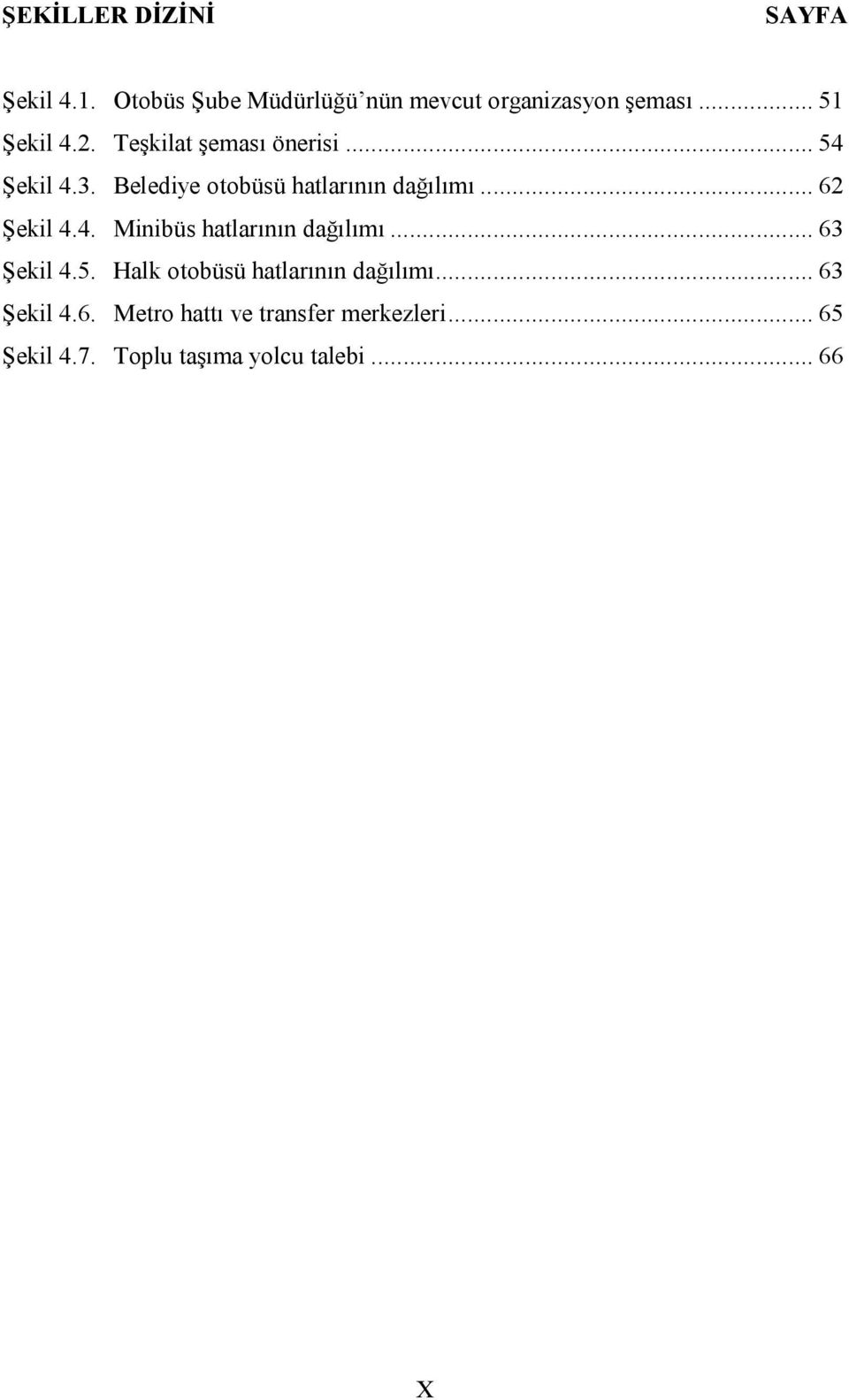 .. 62 Şekil 4.4. Minibüs hatlarının dağılımı... 63 Şekil 4.5. Halk otobüsü hatlarının dağılımı.