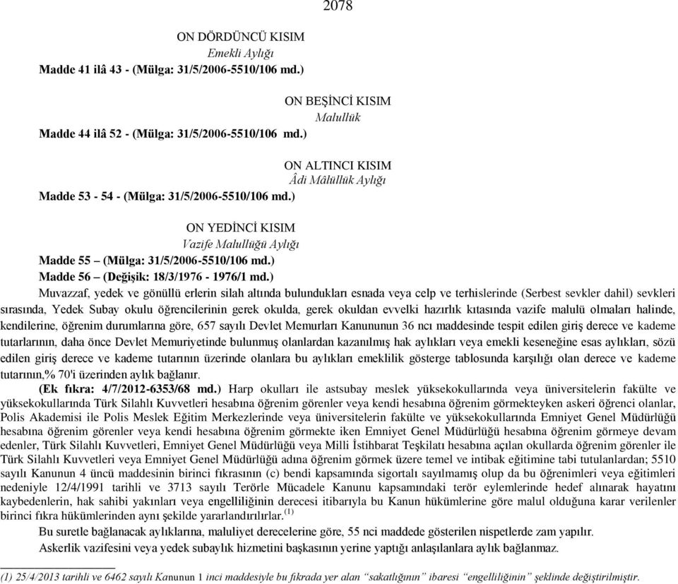 ) Muvazzaf, yedek ve gönüllü erlerin silah altında bulundukları esnada veya celp ve terhislerinde (Serbest sevkler dahil) sevkleri sırasında, Yedek Subay okulu öğrencilerinin gerek okulda, gerek